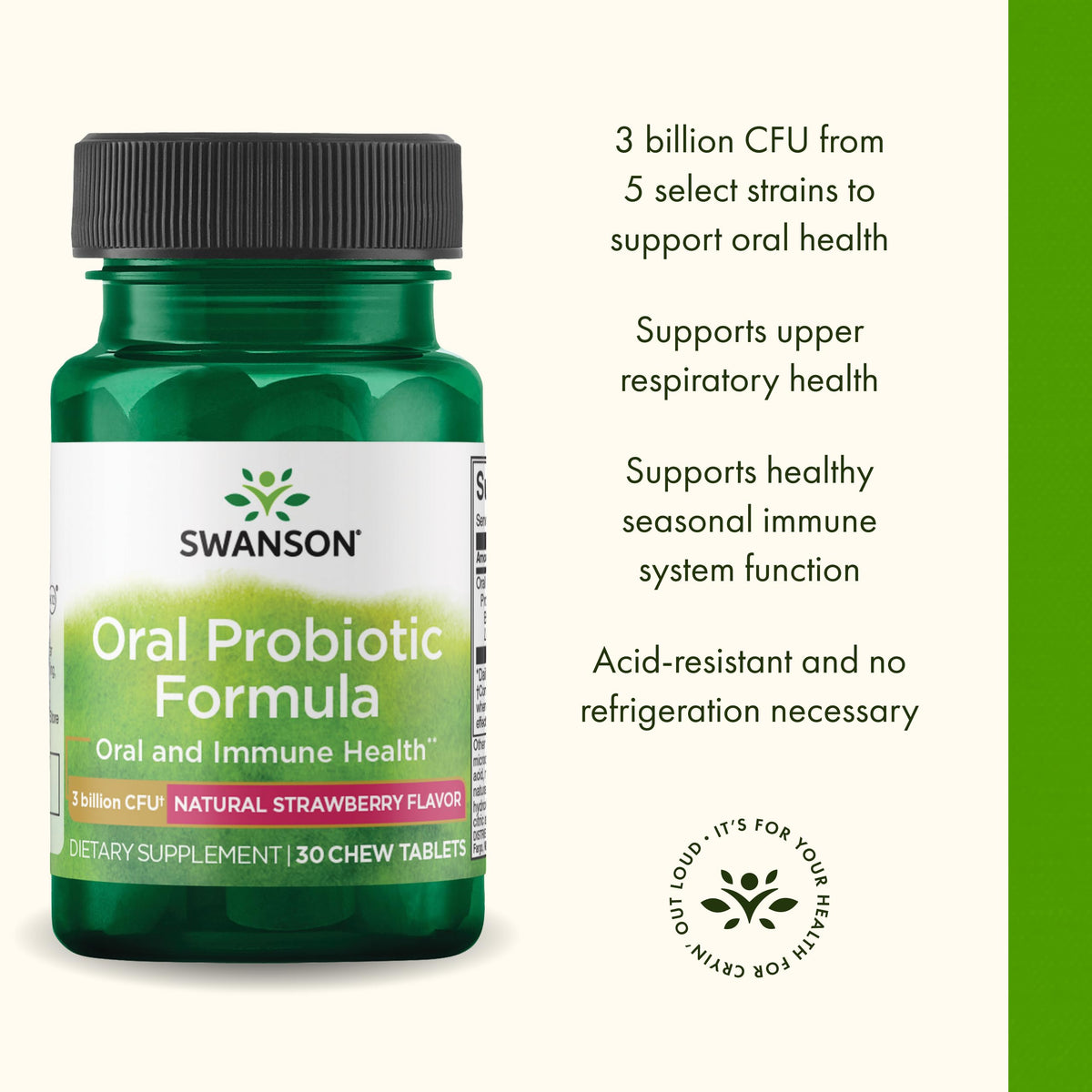 Swanson Oral Probiotic Formula BLIS K12 Strawberry - 30 Tablets - image 4