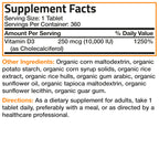 Bronson Vitamin D3 10,000 IU USDA Organic - 360 Tablets - image 7