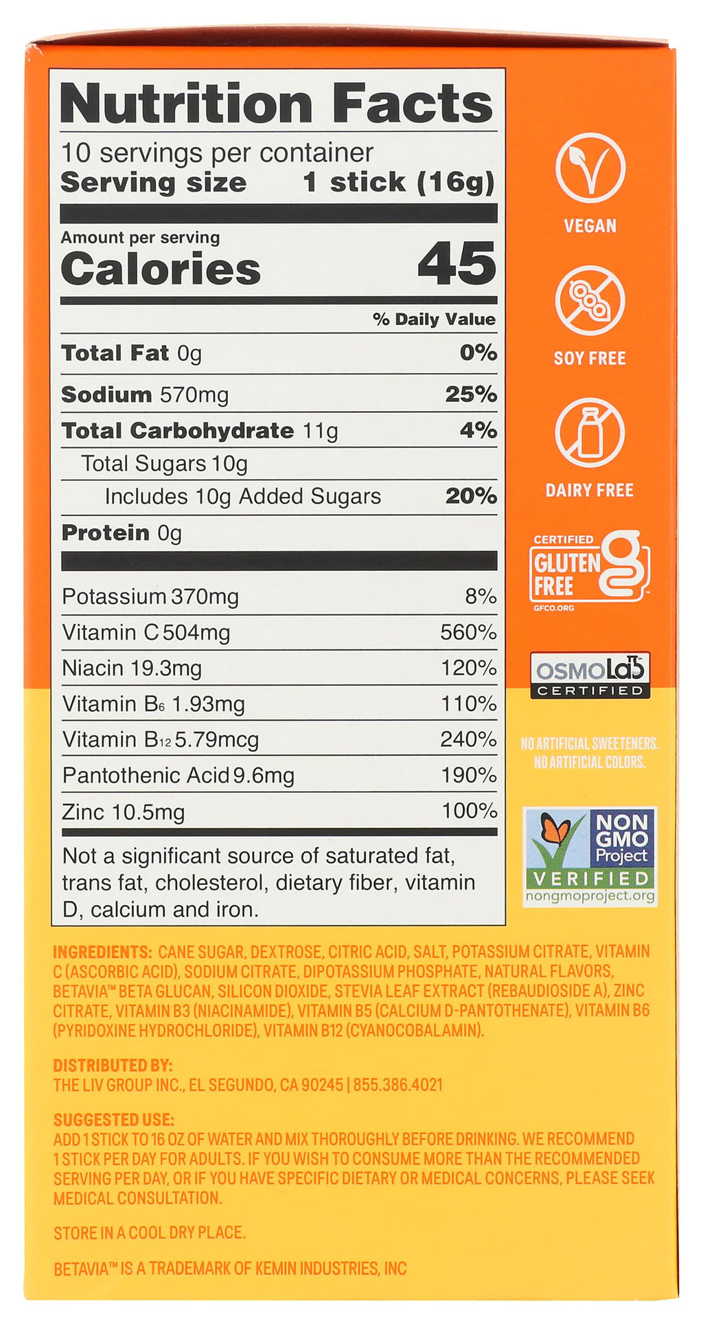 Liquid I.V. Hydration Multiplier Tangerine Drink Mix - 10 Pack - image 5