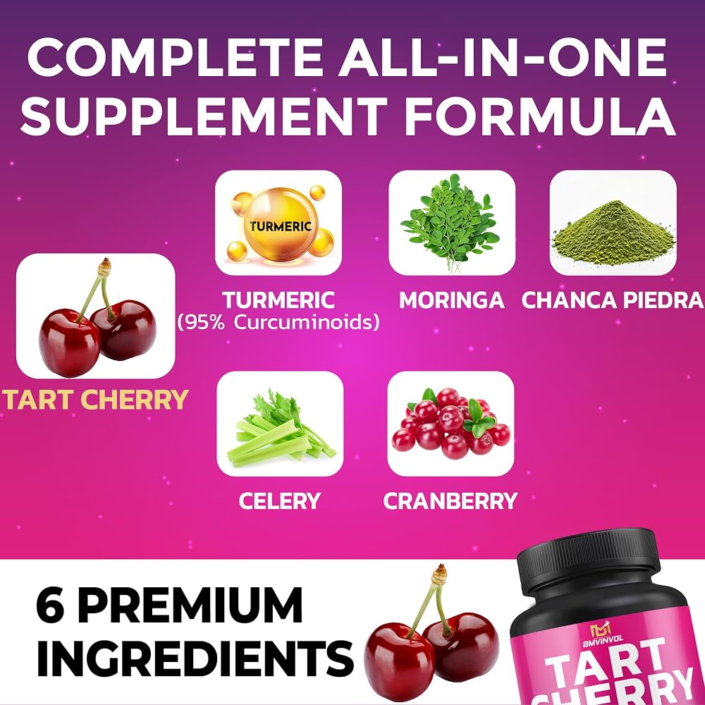 BMVINVOL Tart Cherry 20:1 Extract with Moringa & Cranberry - 90 Capsules - image 3