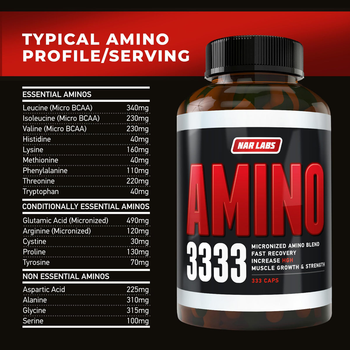 NAR LABS Real Amino Acid Complex - 333 Capsules - image 5