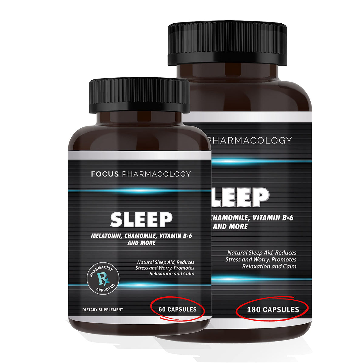 Focus Pharmacology Nighttime Sleep and Calming Formula - 180 Capsules - image 6