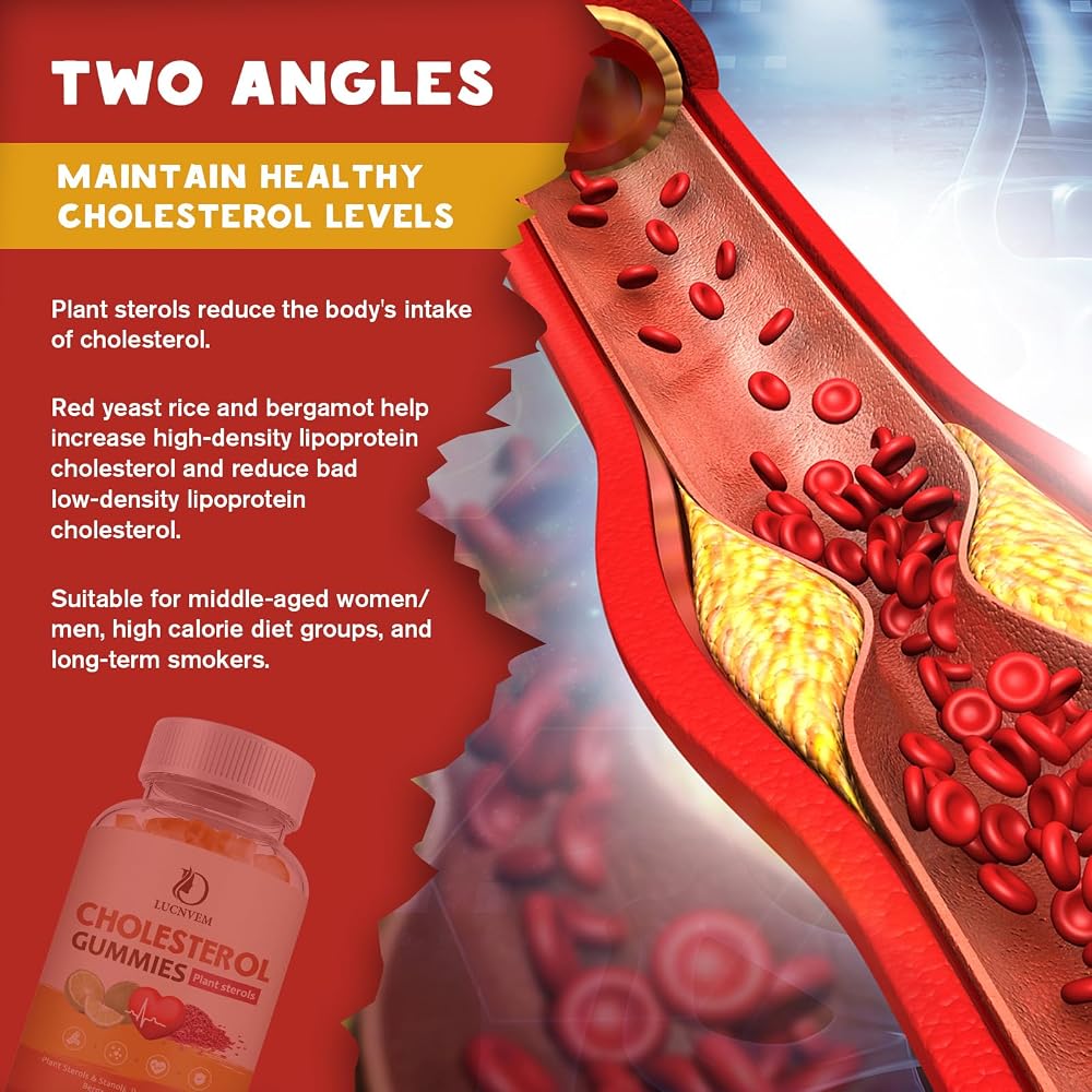 LUCNVEM Cholesterol Gummies with Plant Sterols & Red Yeast Rice - 120 Count - image 3