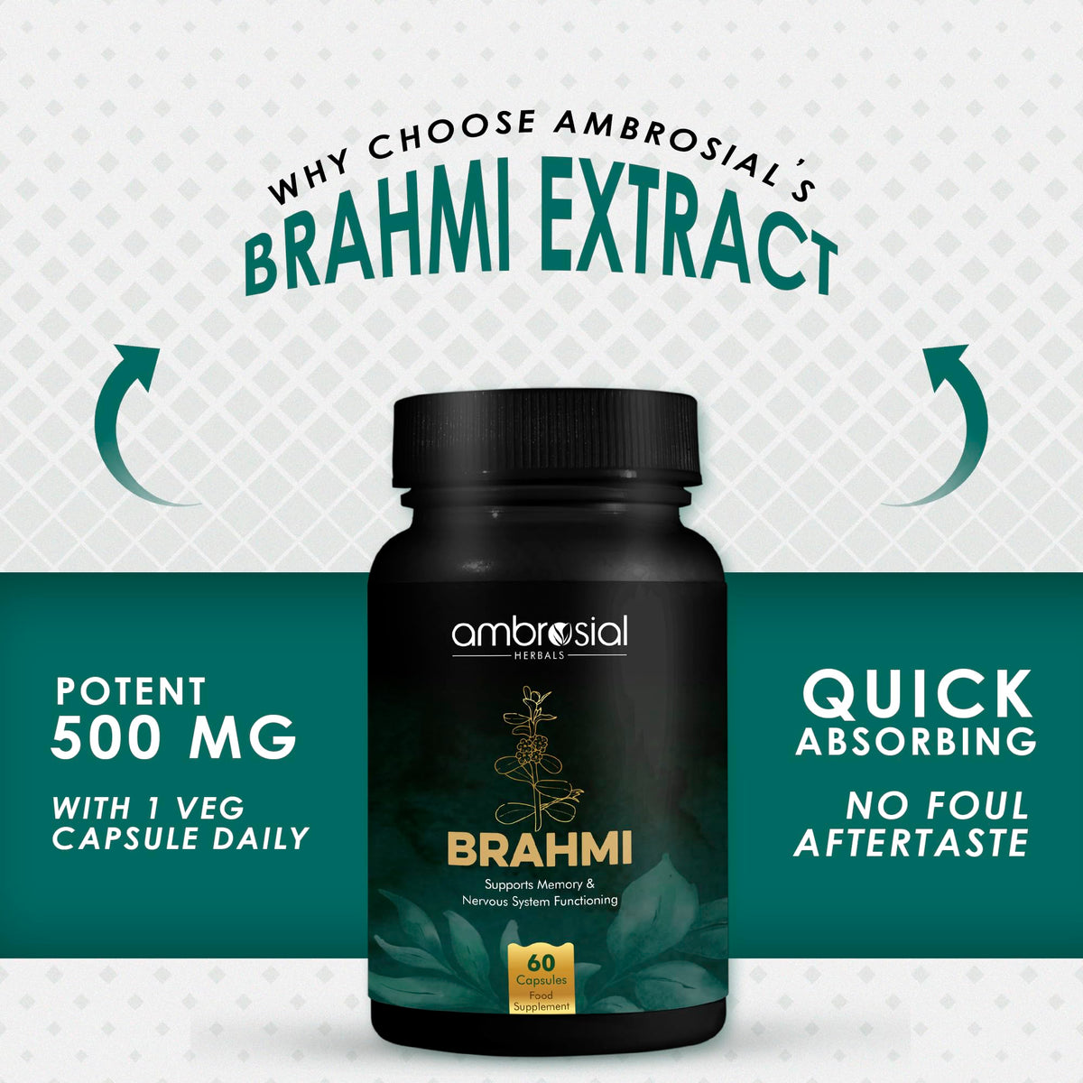 AMBROSIAL Brahmi Capsules 500 mg - 60 Capsules - image 3