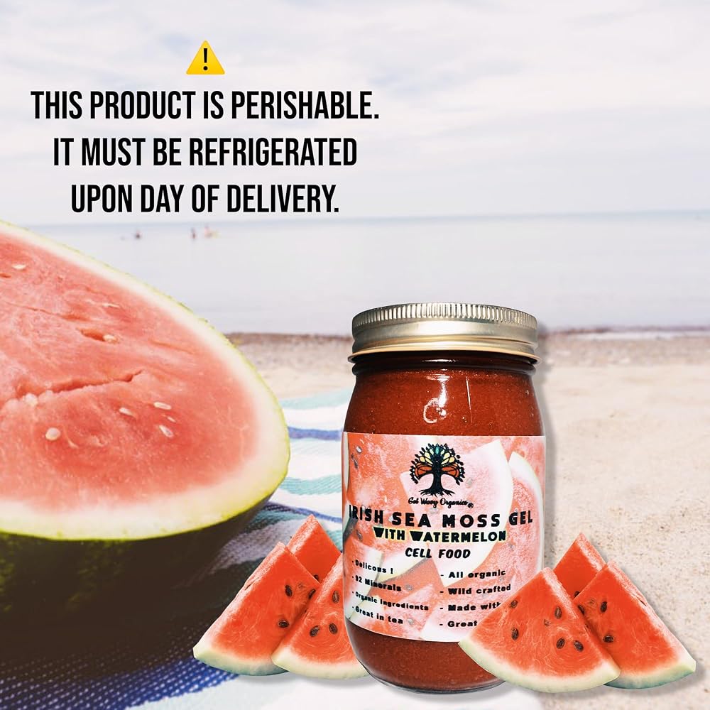 GET WAVY ORGANICS Irish Sea Moss Gel Watermelon - 16 oz - image 3