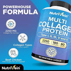 Nutrivein Premium Multi Collagen Capsules 2250mg - 180 Capsules - image 3