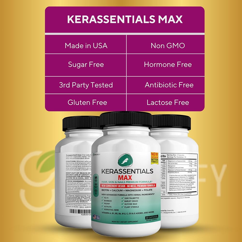 GREENVIFY Max for Hair Biotin & Vitamin Advanced Formula - 60 Capsules - image 3
