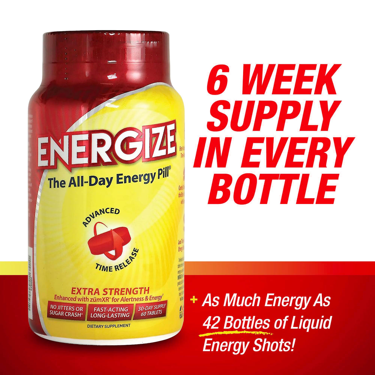 iSatori Energize Caffeine Pills Time Release - 84 Tablets