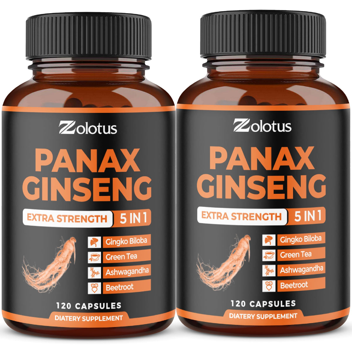 Zolotus Korean Red Panax Ginseng with Ginkgo Biloba - 120 Capsules