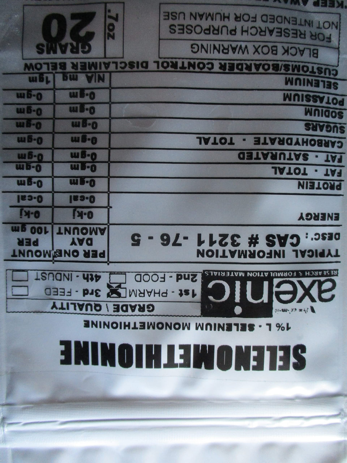 AXENIC L-Selenomethionine Powder - 20 Grams