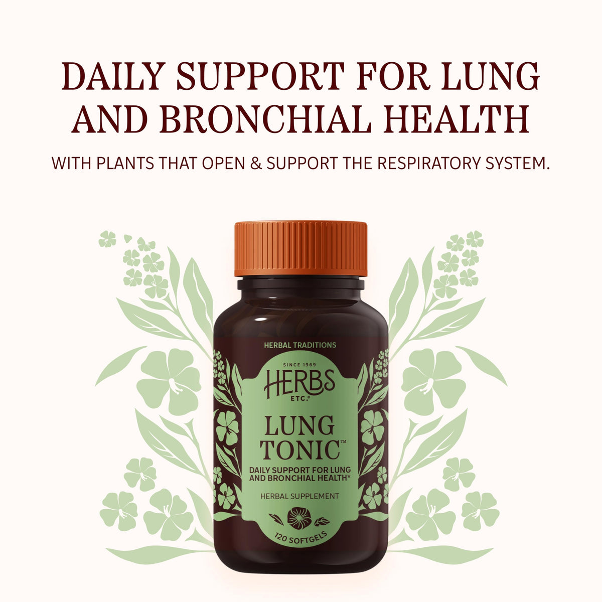 Herbs Etc. Lung Tonic Softgels Daily Respiratory Supplement - 120 Softgels - image 3