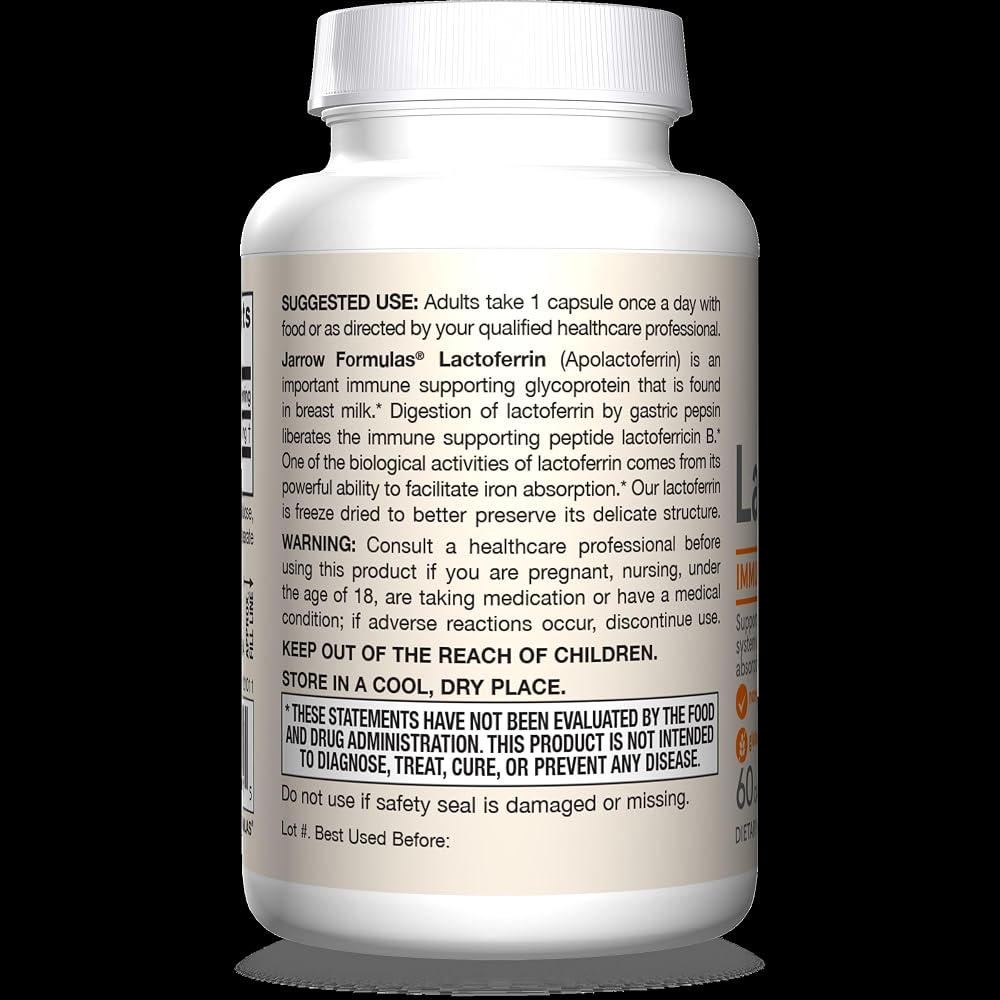 Jarrow Formulas Lactoferrin 250 mg Immune Support - 60 Capsules - image 9