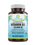 Livamed Vitamin D-3 10,000 IU Softgels - 90 Softgels