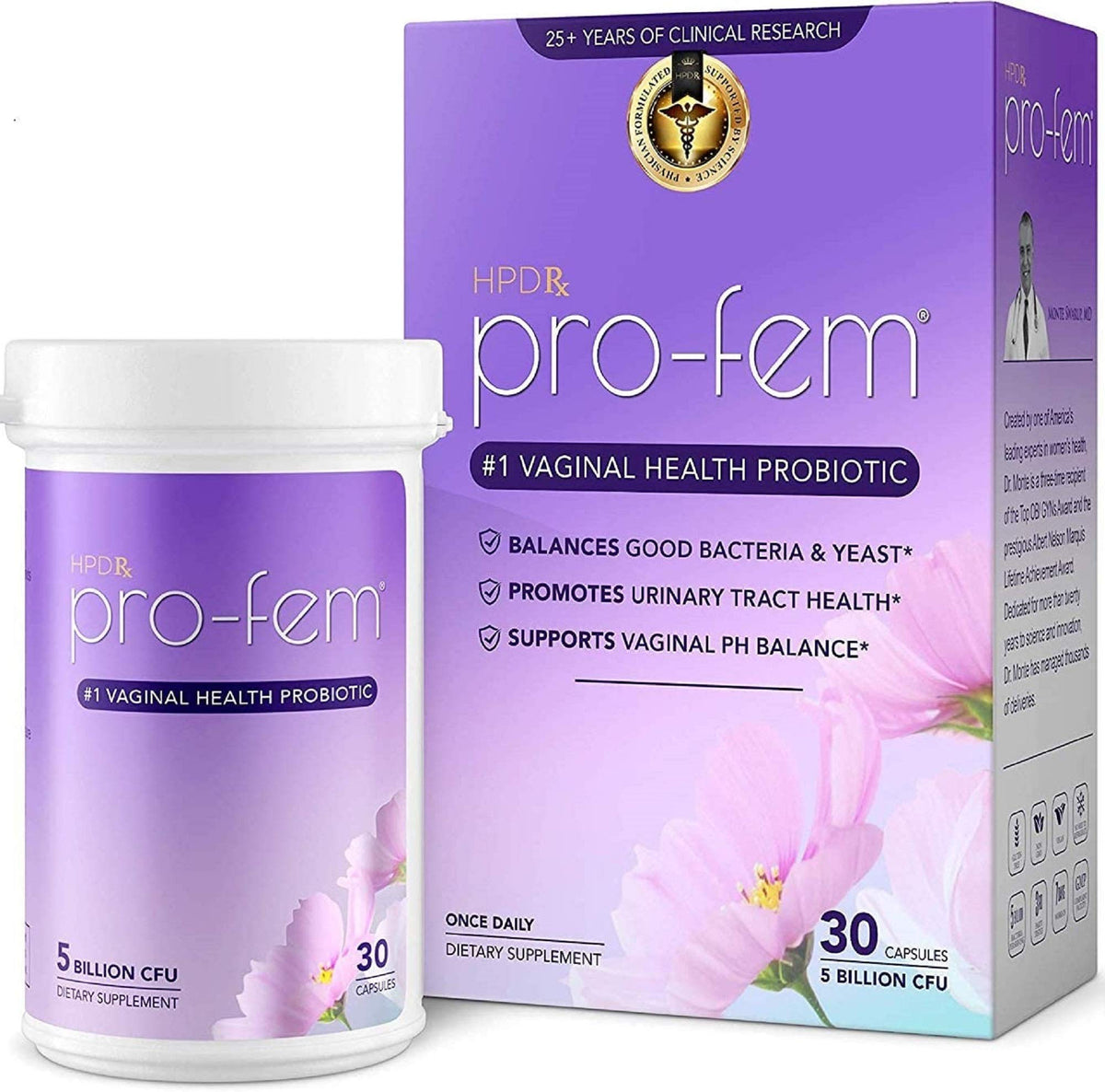 HPD Rx Pro-Fem Vaginal Health Probiotics - 30 Capsules