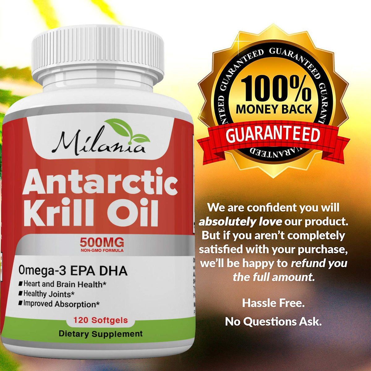 MILANIA Antarctic Krill Oil 500mg Omega-3 - 120 Softgels - image 6