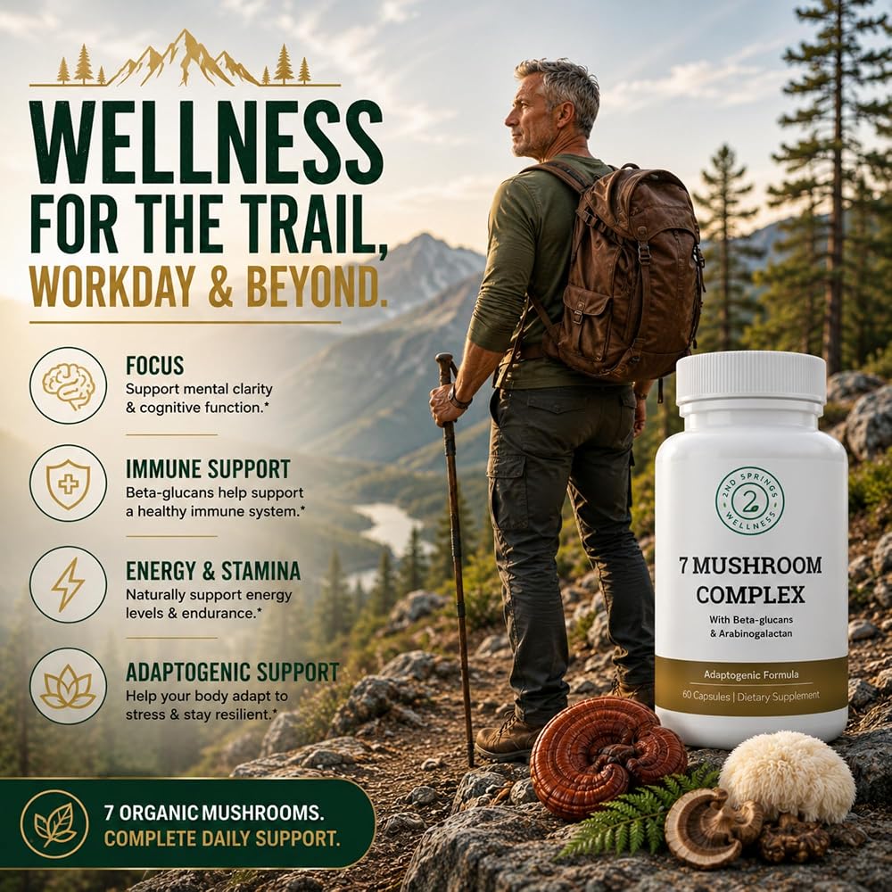 2nd Springs 7 Organic Mushroom Complex - 60 Capsules - image 3