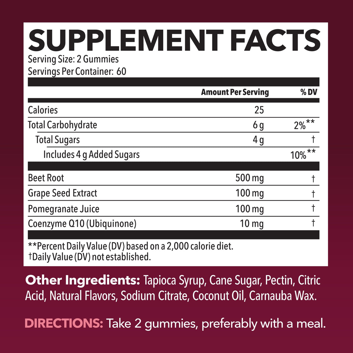 HAVASU NUTRITION Beet Root Gummies with COQ10 & Pomegranate - Nitric