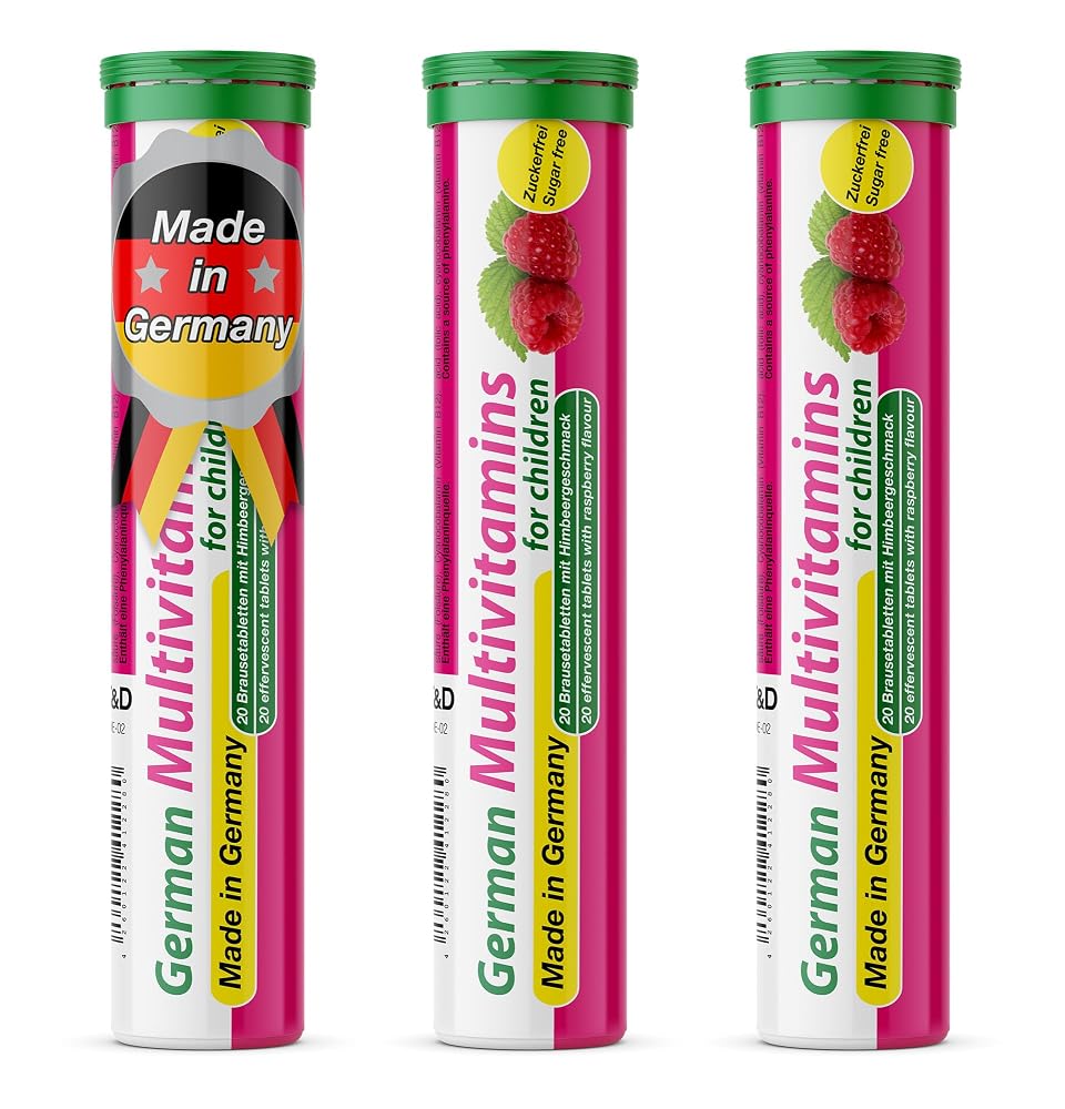 T&D Kids Multivitamin Effervescent Tablets Raspberry - 60 Count