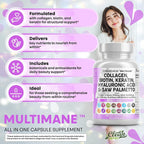 Clean Nutraceuticals Collagen Pills 1000mg Biotin 10000mcg Keratin