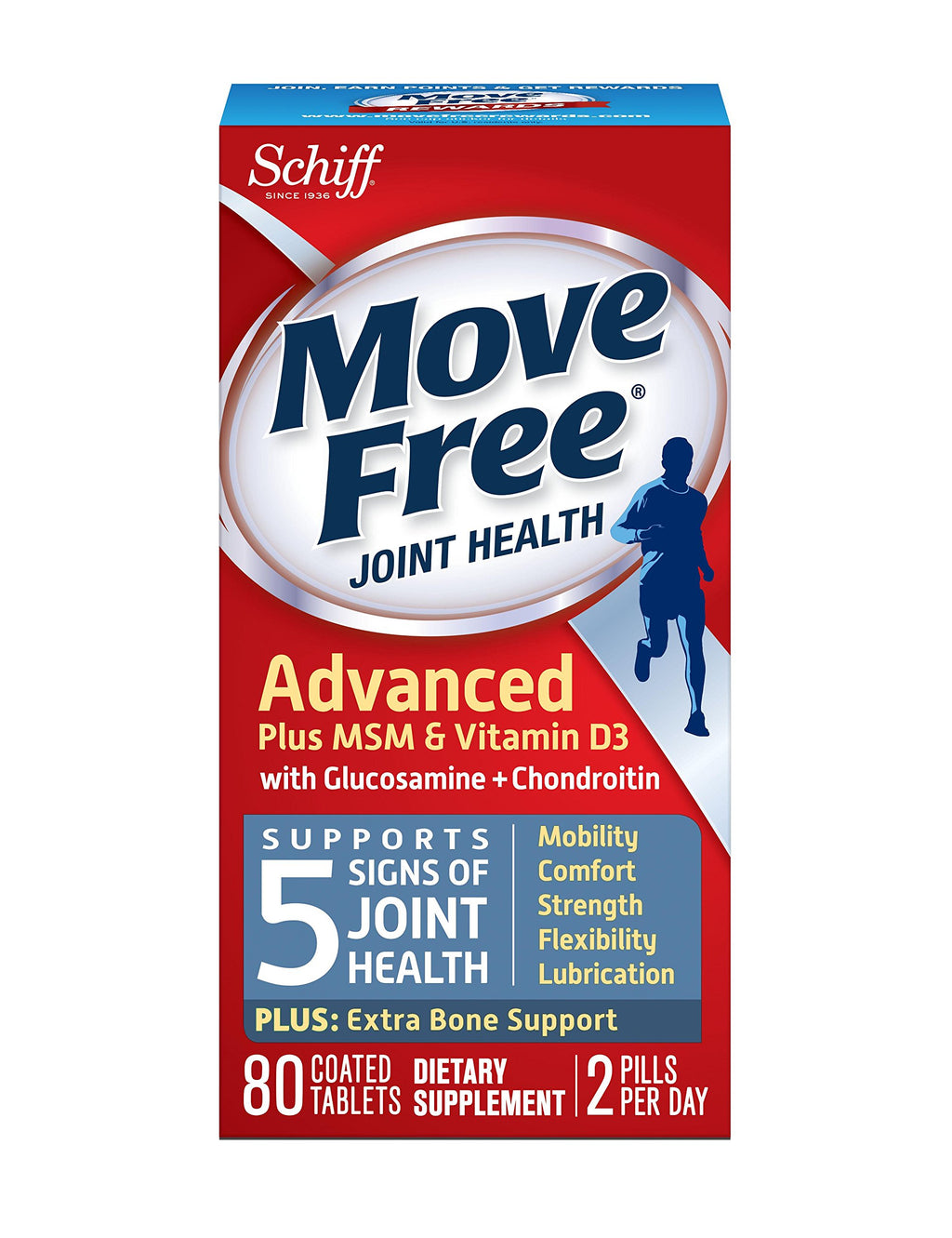 Move Free Advanced Joint Supplement with Glucosamine & Chondroitin - 80 Tablets