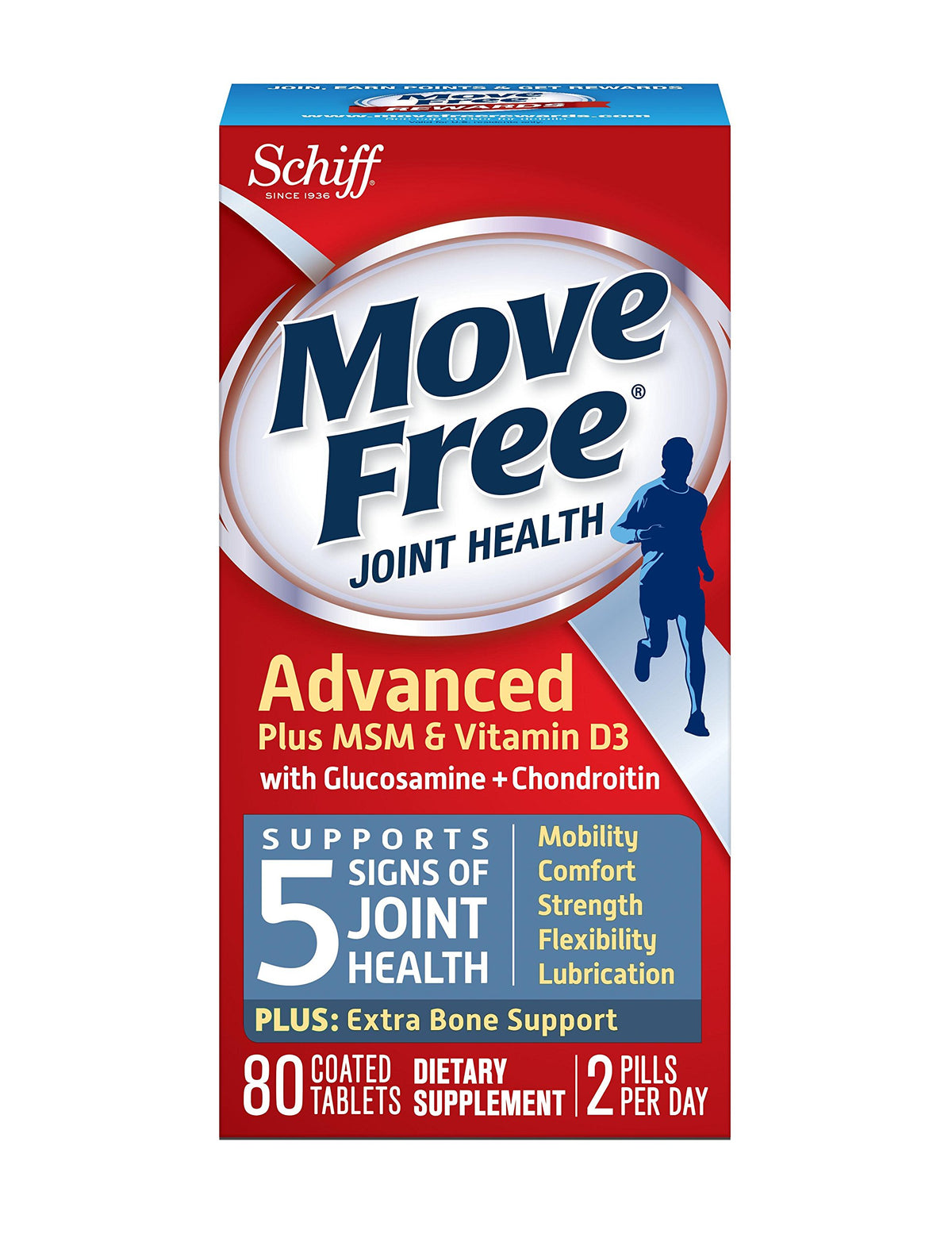 Move Free Advanced Joint Supplement with Glucosamine & Chondroitin - 80 Tablets