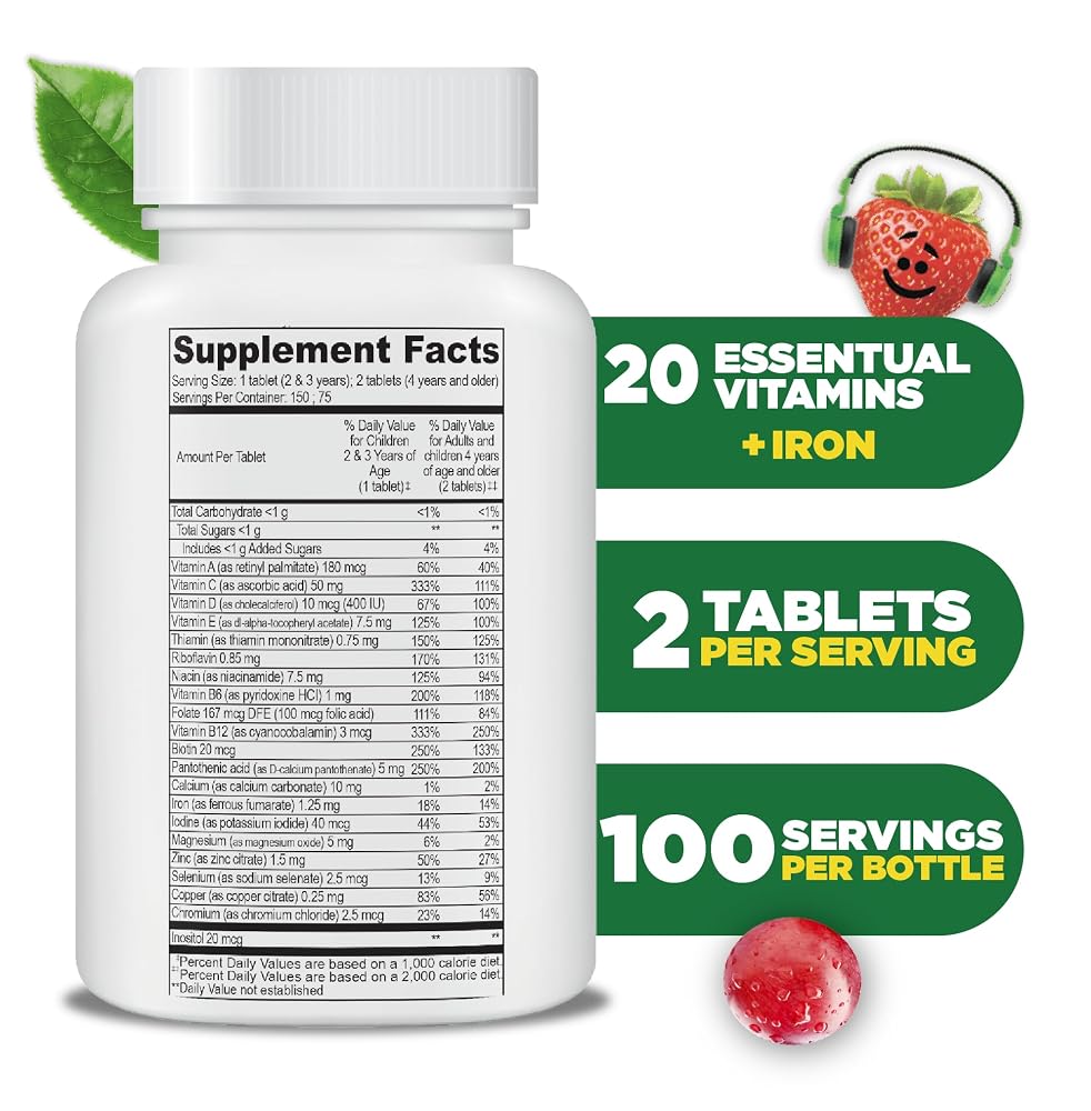 Doctors Orders Lifeable Kids Multivitamin with Iron Chewable Tablets - 150 Count - image 2
