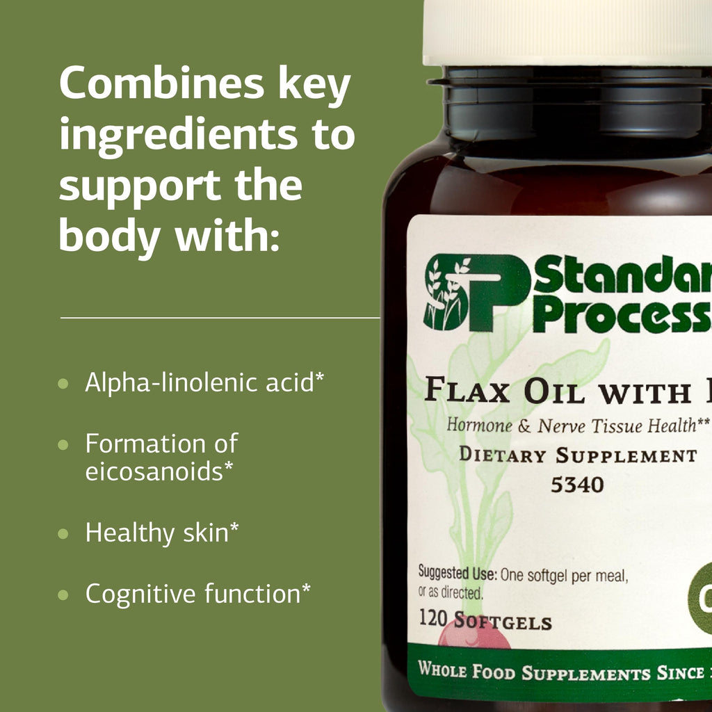 Standard Process Flax Oil with B6 Hormone & Nerve Support - 120 Softgels - image 4