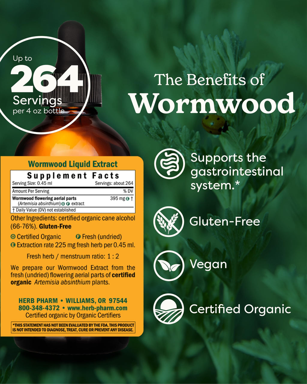 Herb Pharm Wormwood Liquid Extract Digestive Support - 4 Fl Oz - image 2