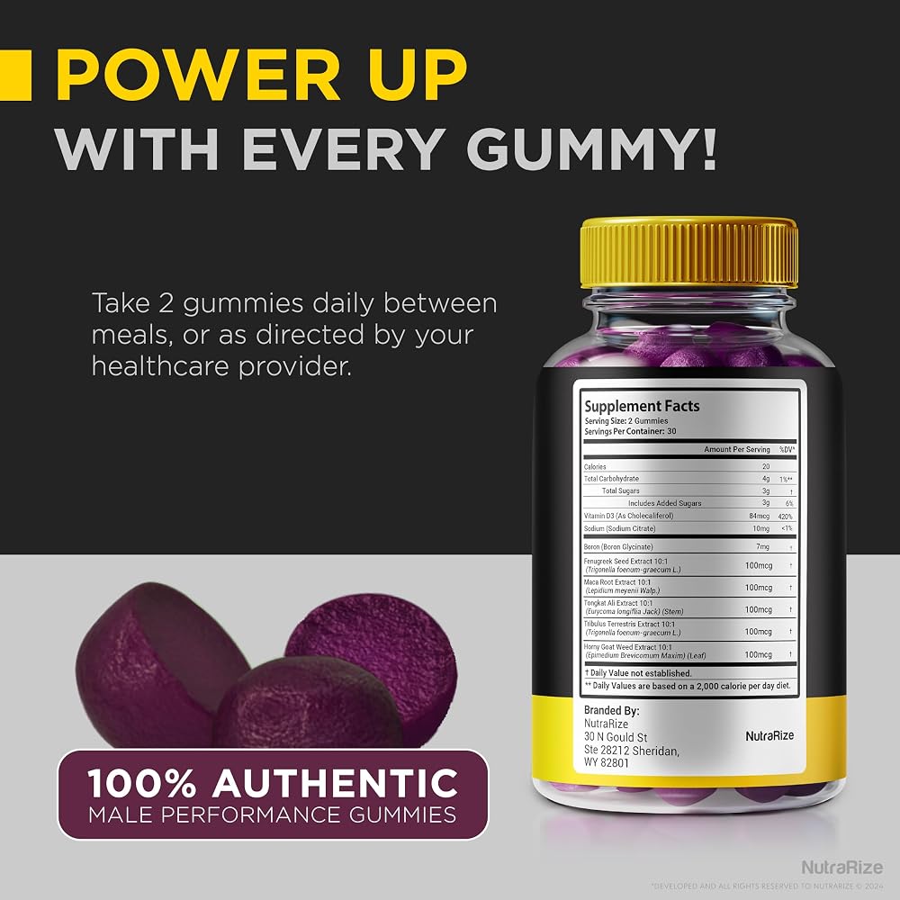 NutraRize MaxMen Male Gummies for Stamina & Drive - 120 Gummies - image 8