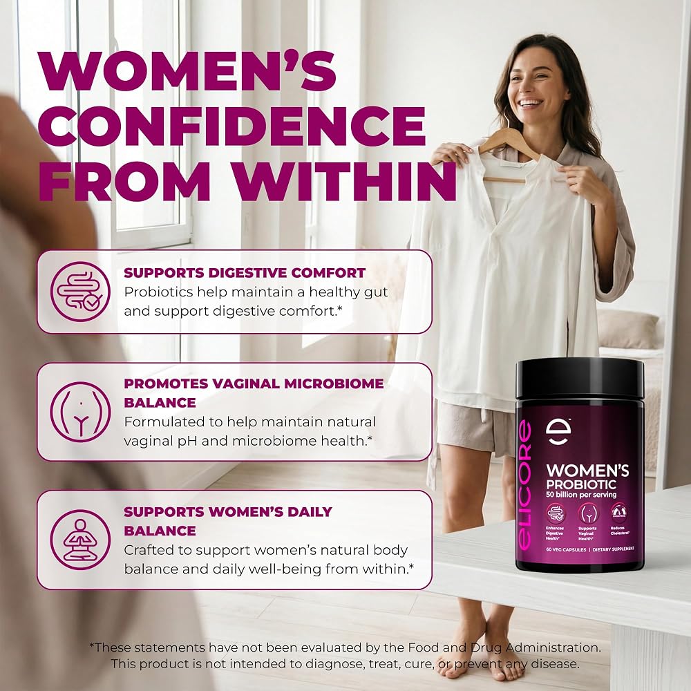 ELICORE Premium Probiotics for Women 50 Billion CFU - 60 Capsules - image 2