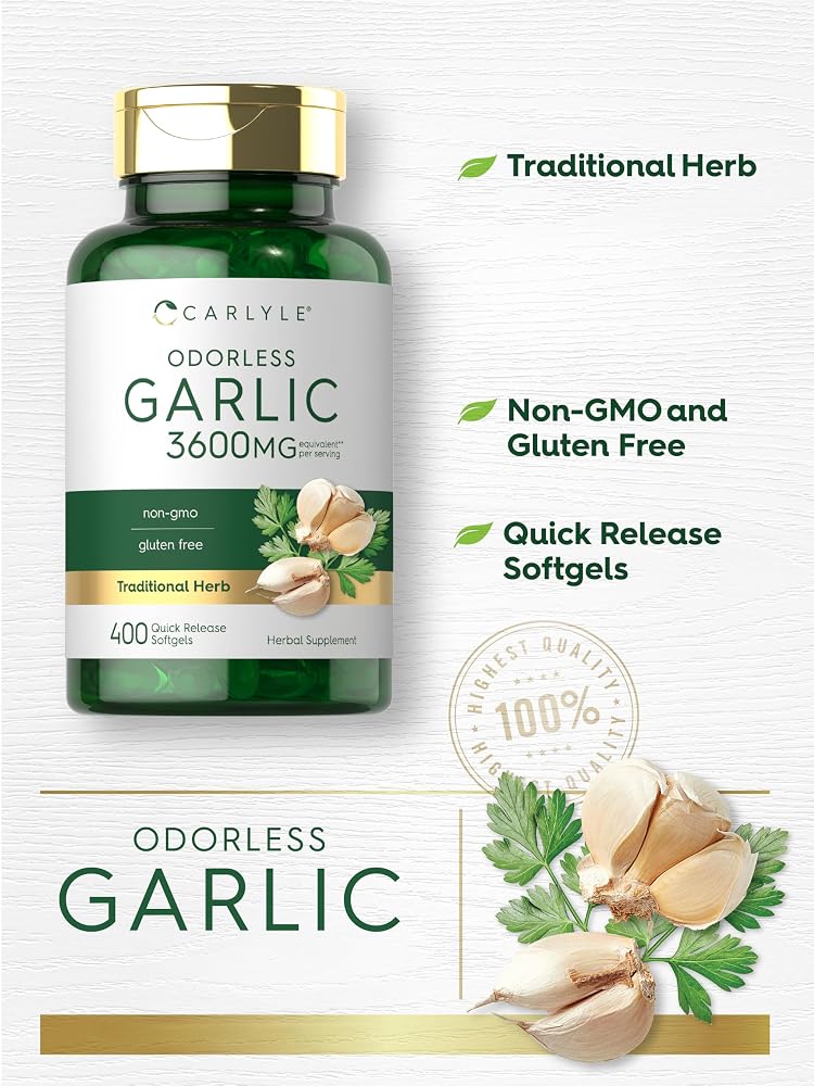 Carlyle Odorless Garlic Supplement - 400 Softgels - image 4