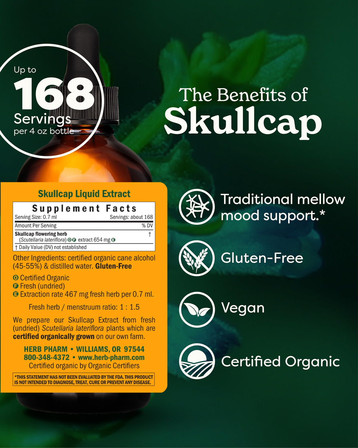 Herb Pharm Skullcap Liquid Herbal Extract - 4 fl oz - image 2