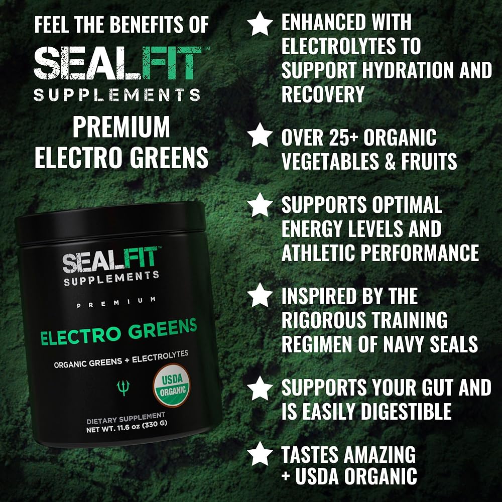 SEALFIT ElectroGreens Organic Electrolyte Greens Powder - 11.6 oz - image 2