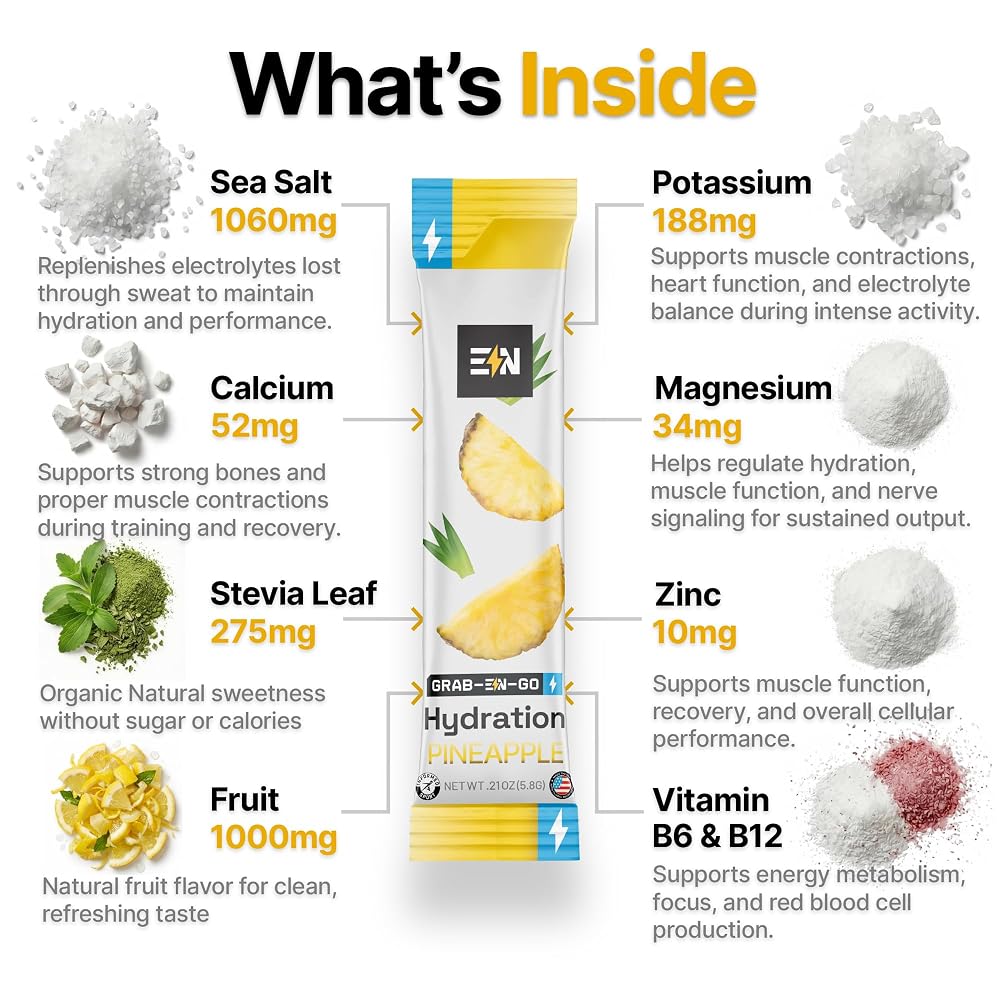 Engineered Nutrition Sugar-Free Electrolyte Powder Packets Pineapple - image 4