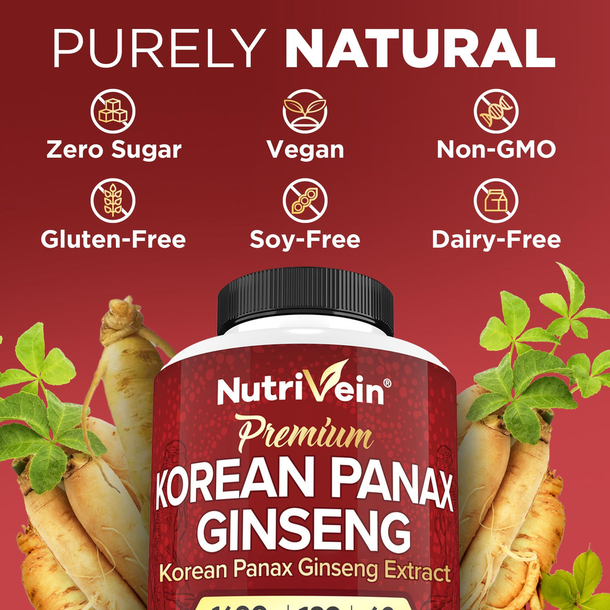 Nutrivein Korean Red Panax Ginseng 1600 mg - 120 Capsules - image 4