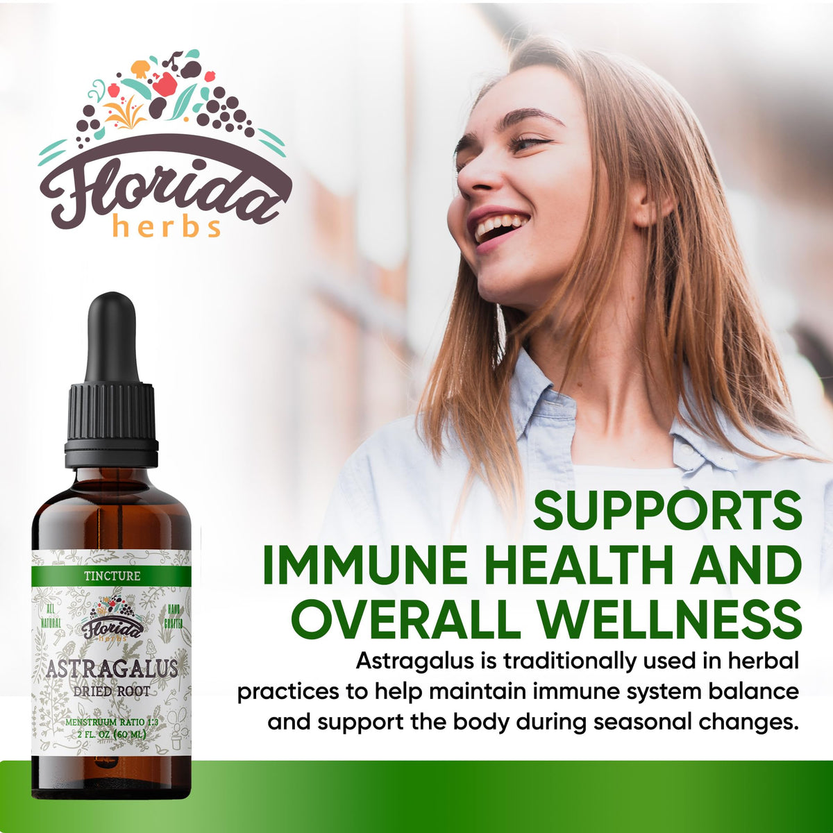 Florida Herbs Astragalus Tincture Organic Extract - 2 oz - image 2