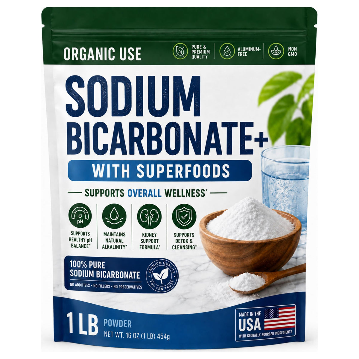 Kidney Restore Sodium Bicarbonate Alkaline Powder - 16 oz