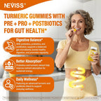 NEVISS Sugar Free Turmeric Curcumin Filled Gummies 550mg for Adults