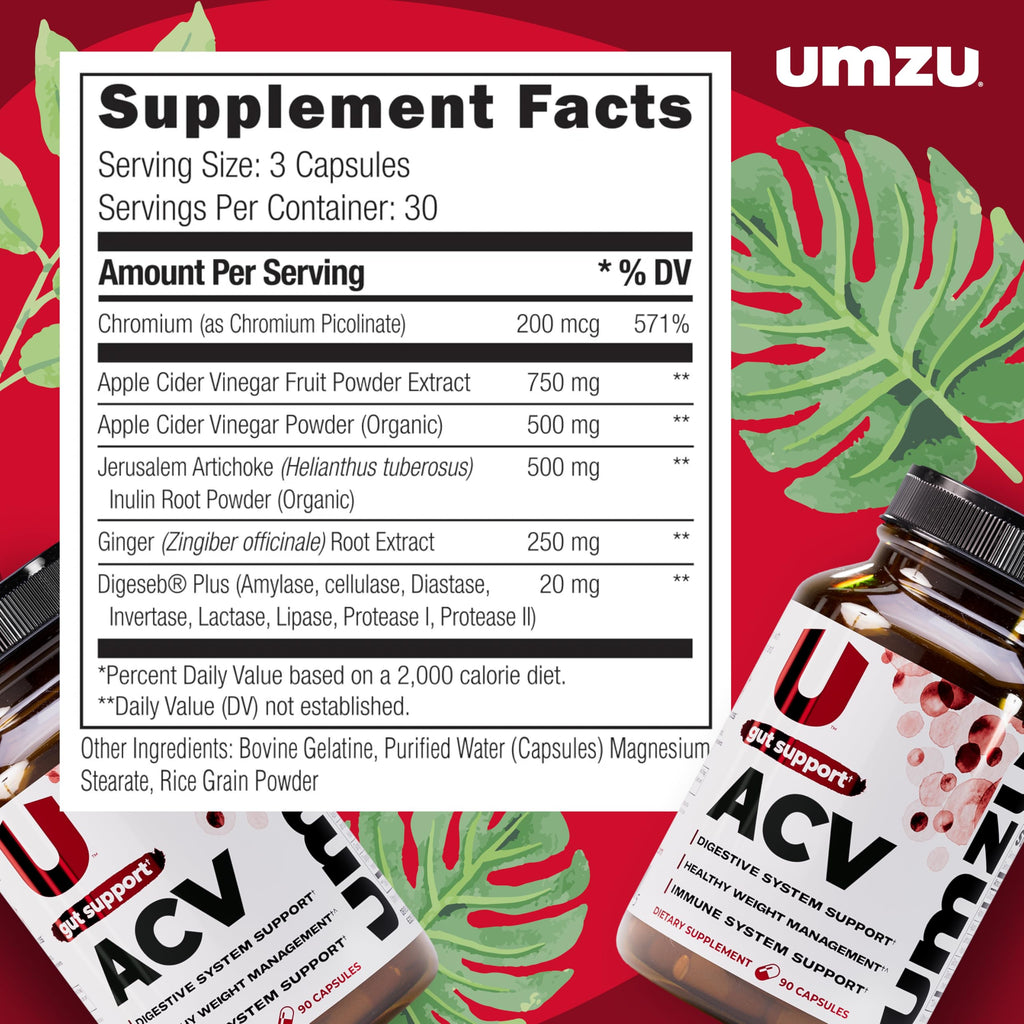 UMZU zuACV Apple Cider Vinegar Capsules - 90 Count - image 4