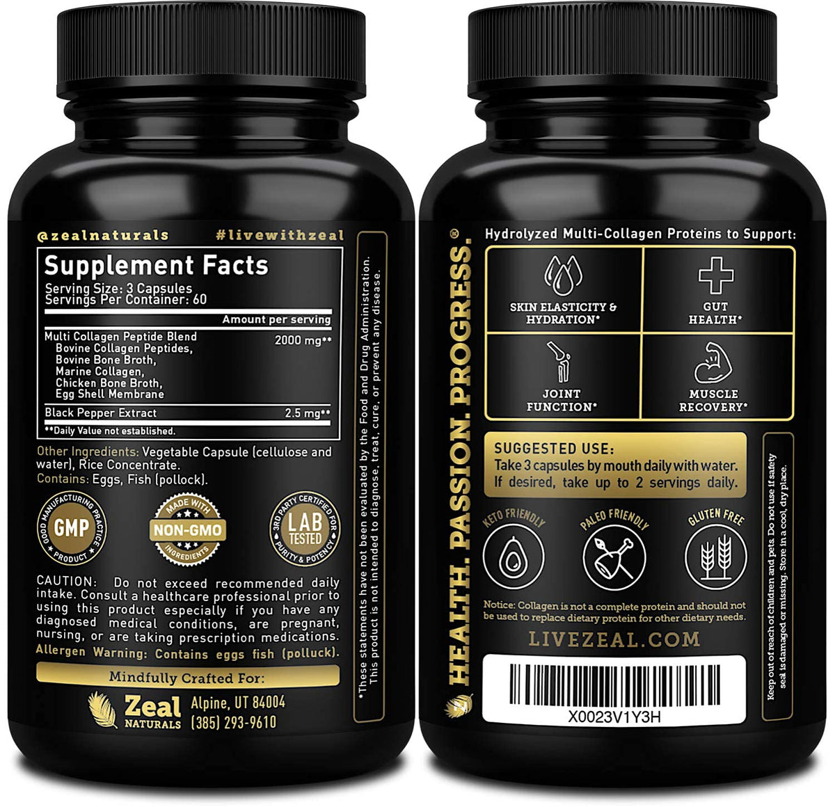 Zeal Naturals Multi Collagen Peptides - 180 Capsules - image 4