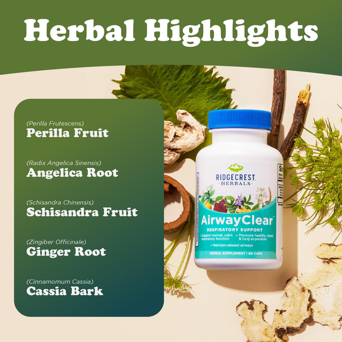 RidgeCrest Herbals AirwayClear Lung Support - 60 Capsules - image 5