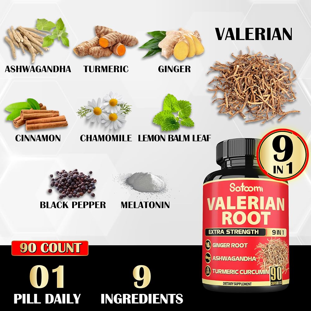 Satoomi Valerian Root Capsules with 9 Herbs - 90 Capsules - image 4