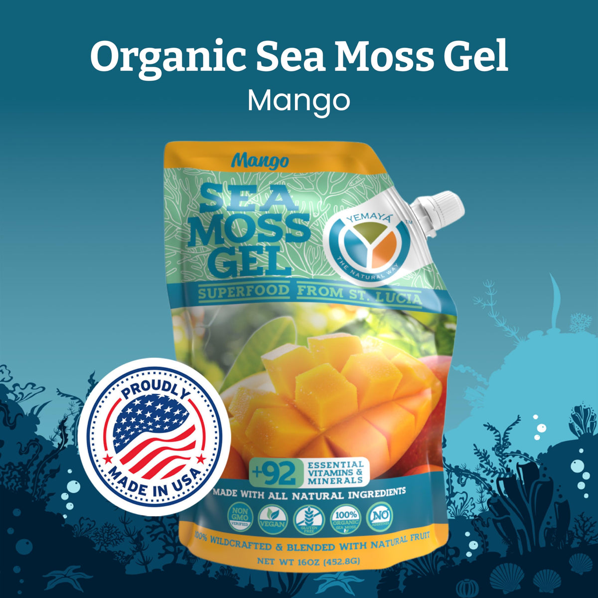 YEMAYA THE NATURAL WAY Yemayá Organic Sea Moss Gel Organic Raw