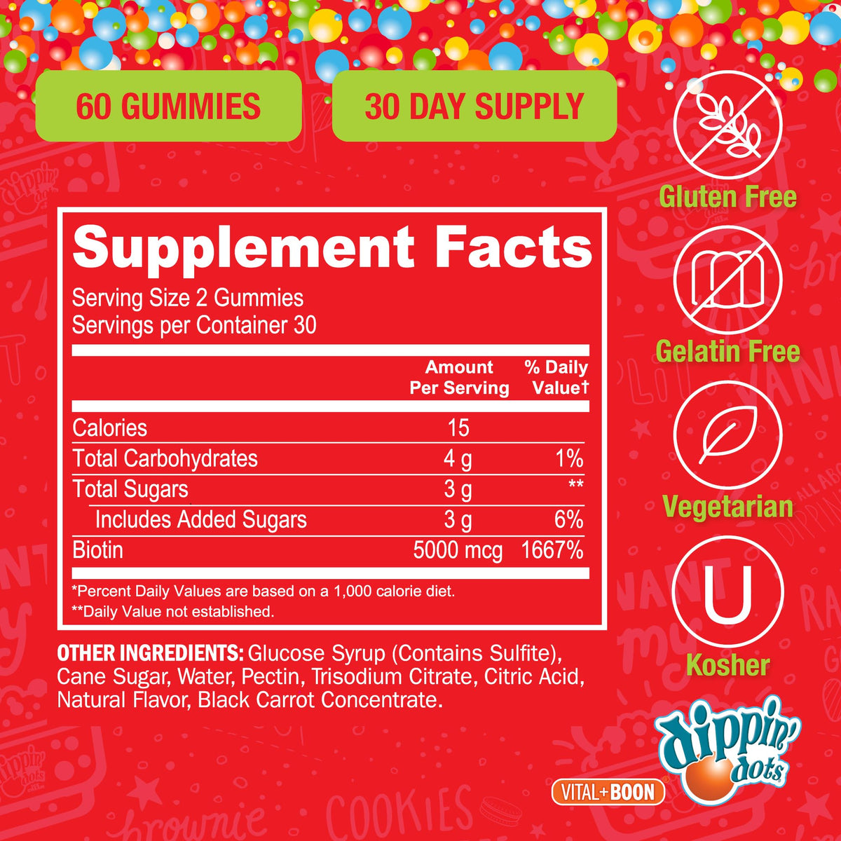 Vital+Boon Extra Strength Biotin 5000mcg Gummies - 60 Count - image 8