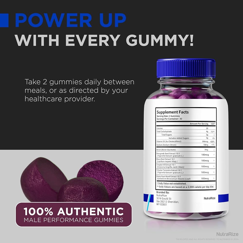 NutraRize Elite Grow XL Gummies for Men - 180 Gummies - image 8