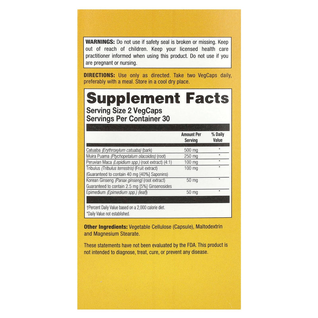 Natural Balance Catuaba Power Max 500 Stamina Formula - 60 Vegetarian Capsules - image 2