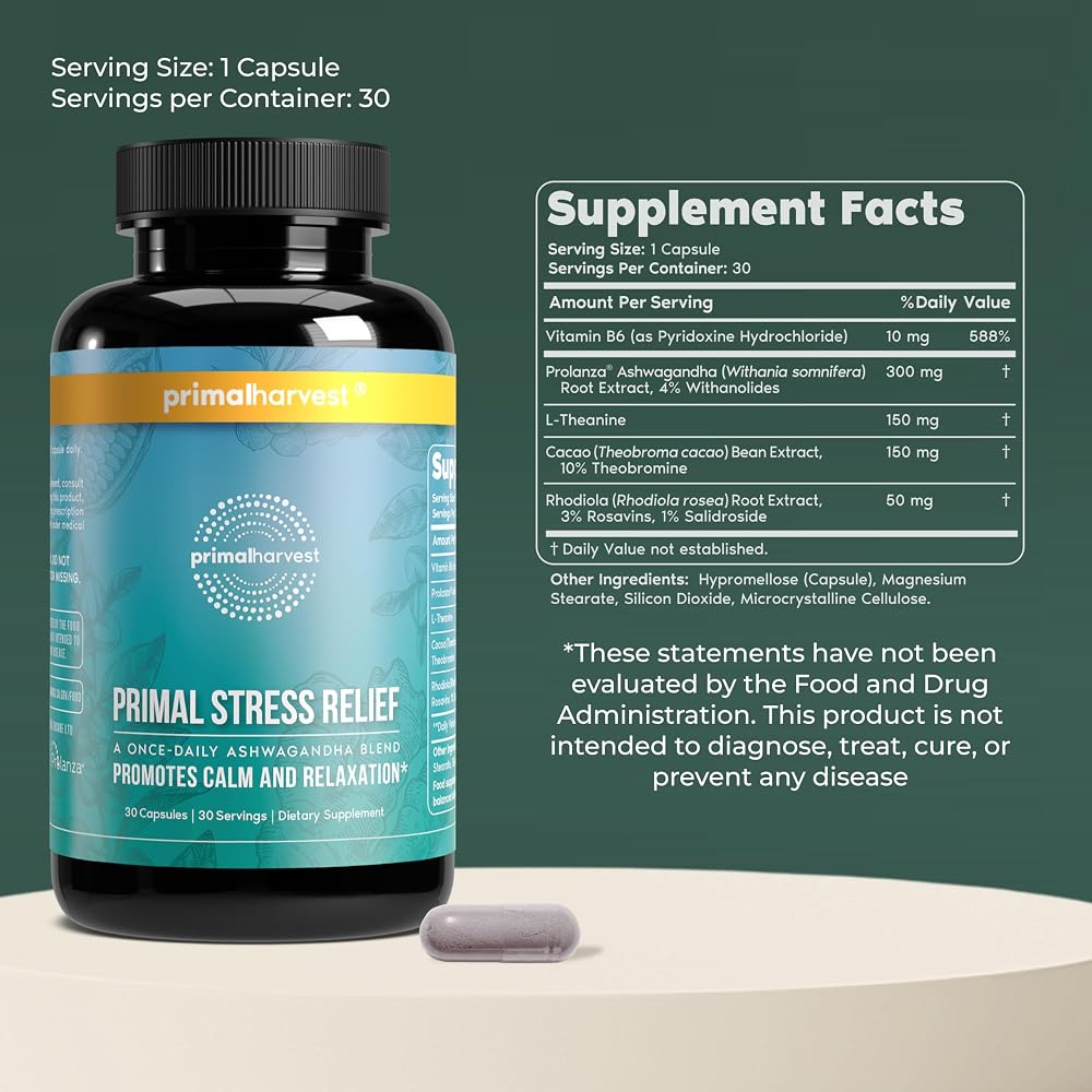 Primal Harvest Stress Relief Supplement for Women and Men Pure - image 3