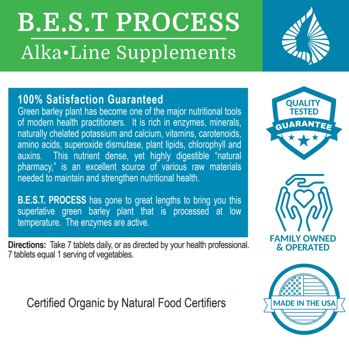 Morter Alka-Green 100% Organic Barley Grass Juice Tablets - 300 Tabs - image 4