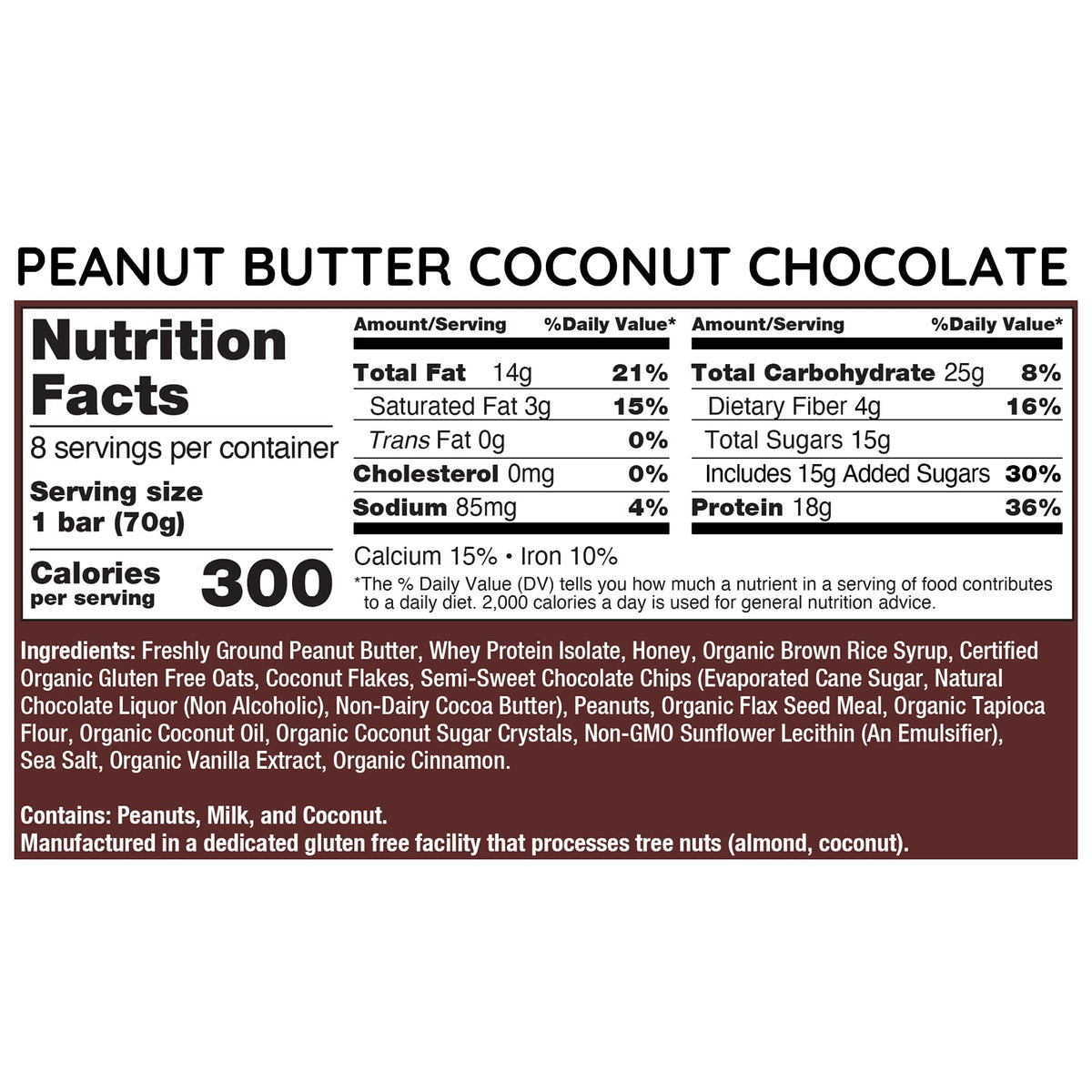 G2G Protein Bar Peanut Butter Coconut Chocolate - 8 Count - image 3