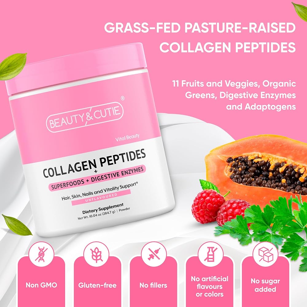 BEAUTY AND CUTIE Collagen Peptides with Superfoods Powder - 10.04 oz - image 4